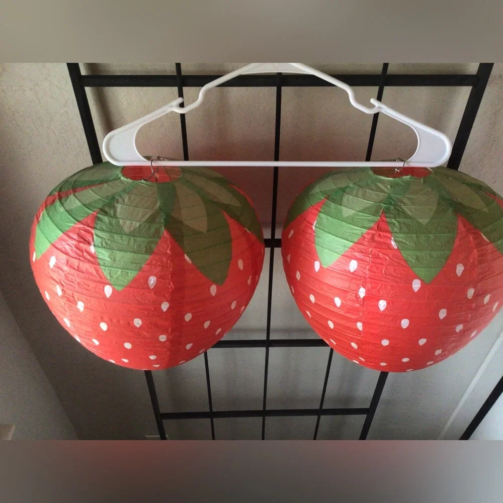 2 Large Strawberry Lanterns
